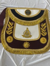 Masonic Past Master The California Apron Hand Made Gold Bullion Embroidered