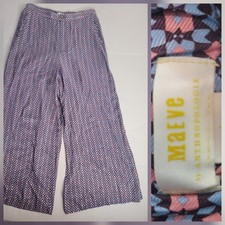 Maeve By Anthropologie Wide Leg Pants Sz US 10 Retro Floral Bohemian 70"s Inspo