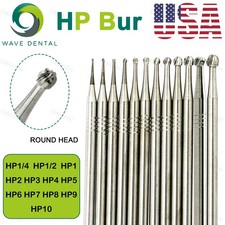 US WAVE Dental Carbide Burs HP Tungsten Steel Round Head Dental Drills 5Pcs/pack