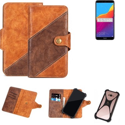 Handy-Hülle für Huawei Honor 7A Pro Wallet Case Cover Smarthphone Braun