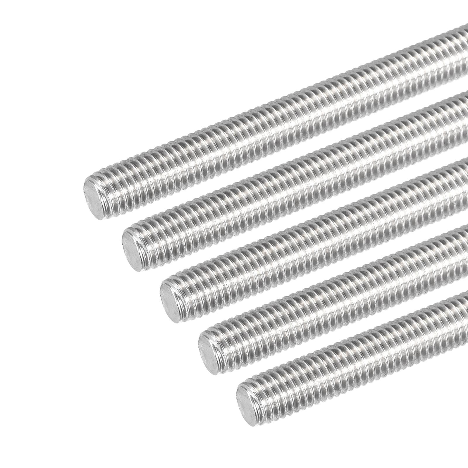 Fully Threaded Rod M10x140mm 304 Stainless Steel Right Hand Threads Rod 5 Pack
