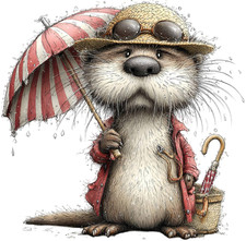 WHIMSICAL OTTER (3) CROSS STITCH PATTERN