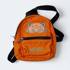 Zaino borsa KENZO arancione ricamato logo tigre mini tela