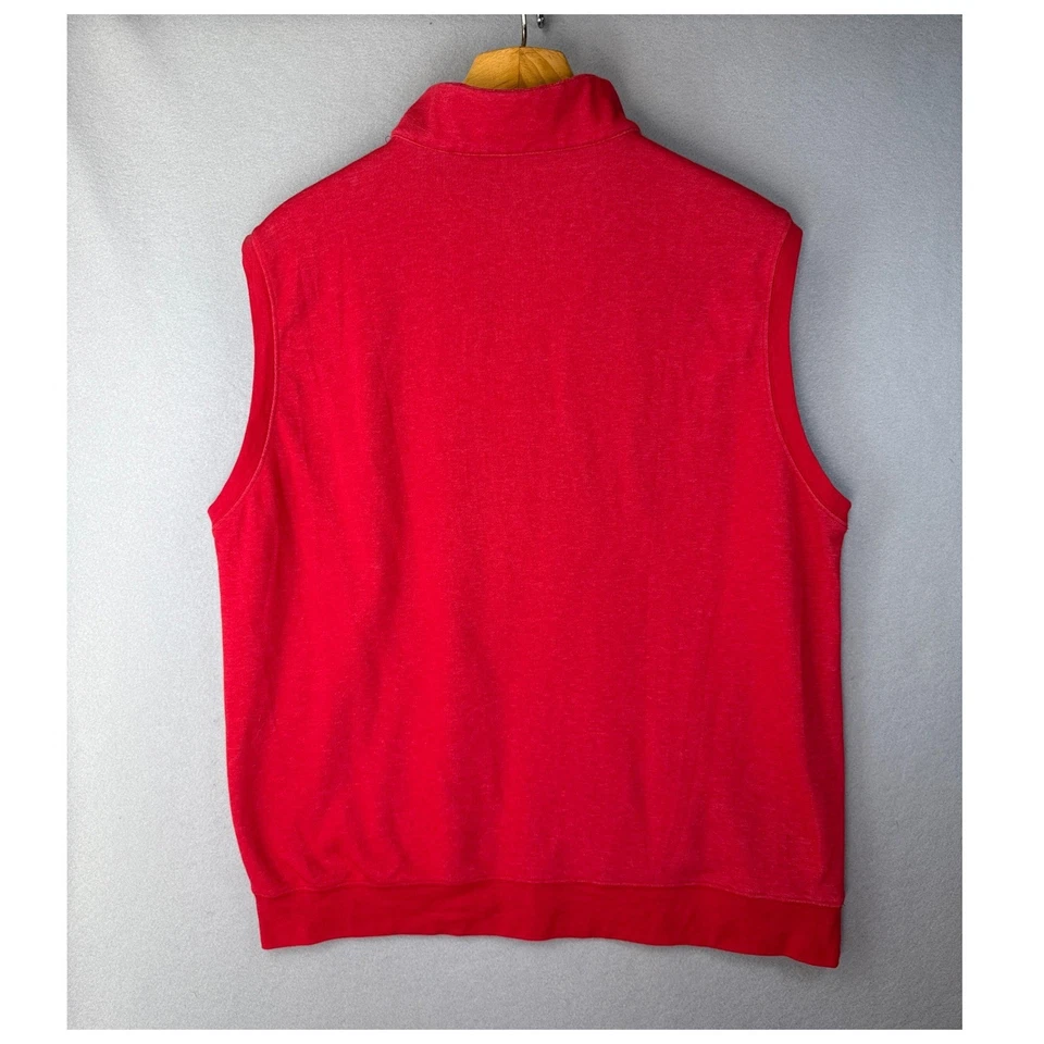 Turfleson Mens XL Red 1/4 Zip Sleeveless Golf Vest Casual Layering Off The Yach - Image 3 of 4