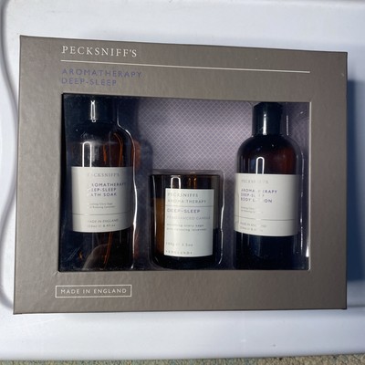 PECKSNIFF'S 3 Piece Deep-Sleep Bath Soak & Candle & Aromatherapy Body Lotion