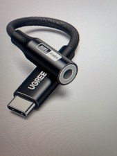 UGREEN USB C to 3.5mm Audio Adapter, Hi-Res 32bit/384KHz C Aux Black