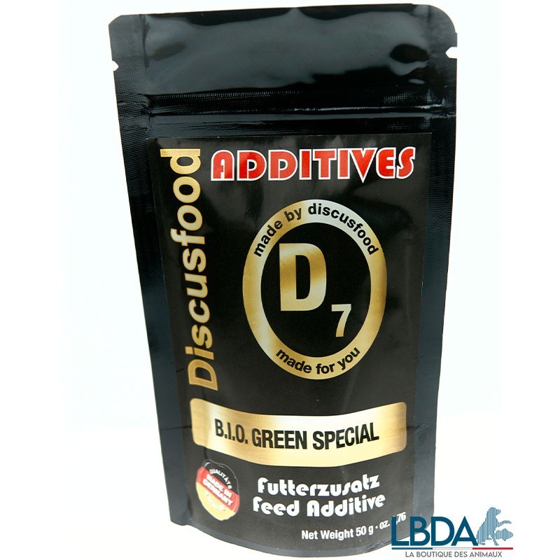 Additives D7 B.I.O. Green Special renforce l'éclat des couleurs naturelles de vos discus