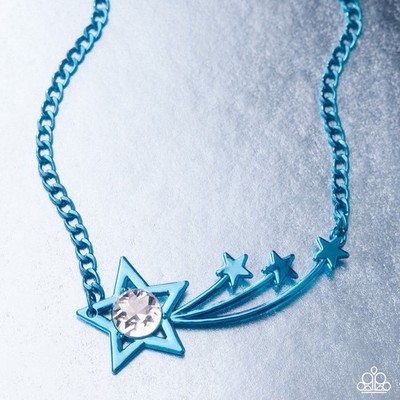 Blue Statement Necklace   Paparazzi Meteor Moment Fashion Jewelry
