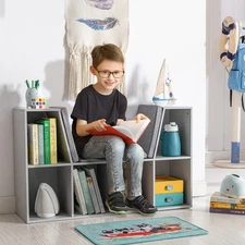 Cubby for Kids with Comfy Lounge Chair and Large Cube Shelves