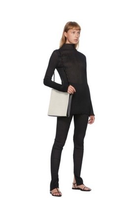 NWT Jil Sander Medium Tangle Eggshell White Leather Shoulder Bag Purse