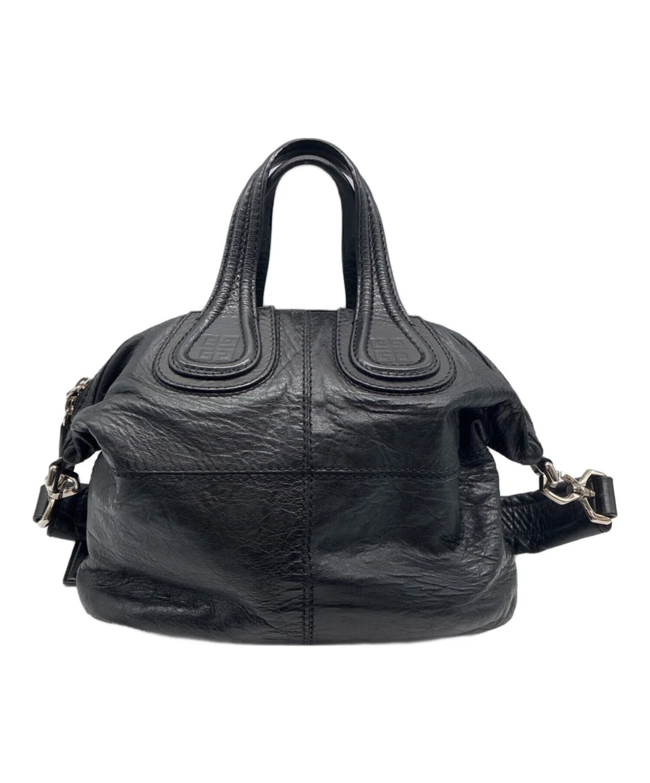 Givenchy — GIVENCHY Nightingale Authentic Handbag 2way Tote Shoulder Bag Black 4G Zip Logo