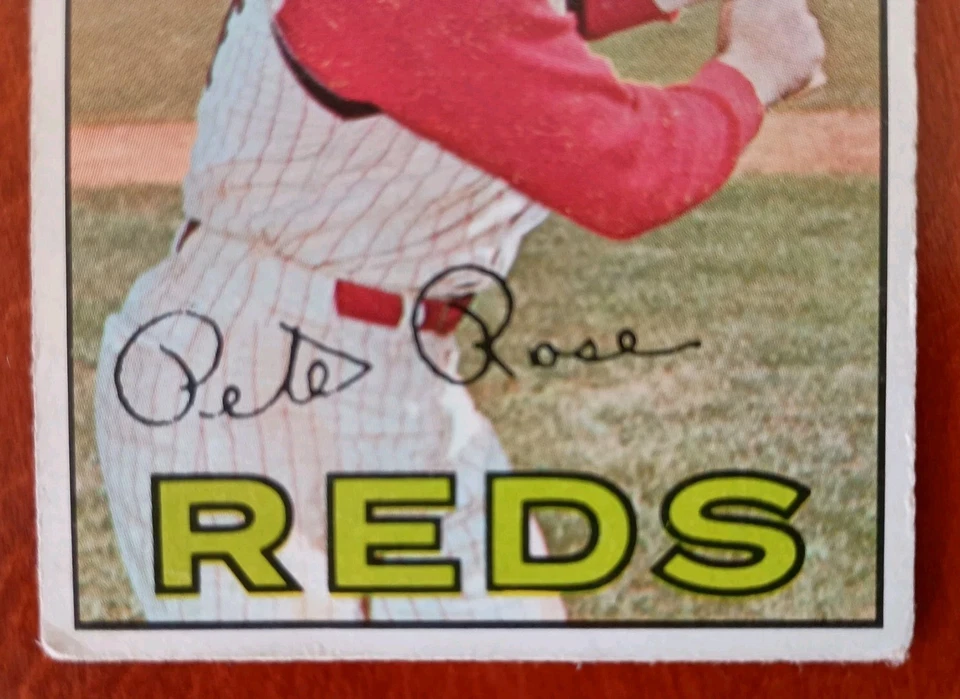 1967 Topps #430 Pete Rose cartão de beisebol muito bom/muito bom estado Cincinnati Reds - Imagem 3 de 4