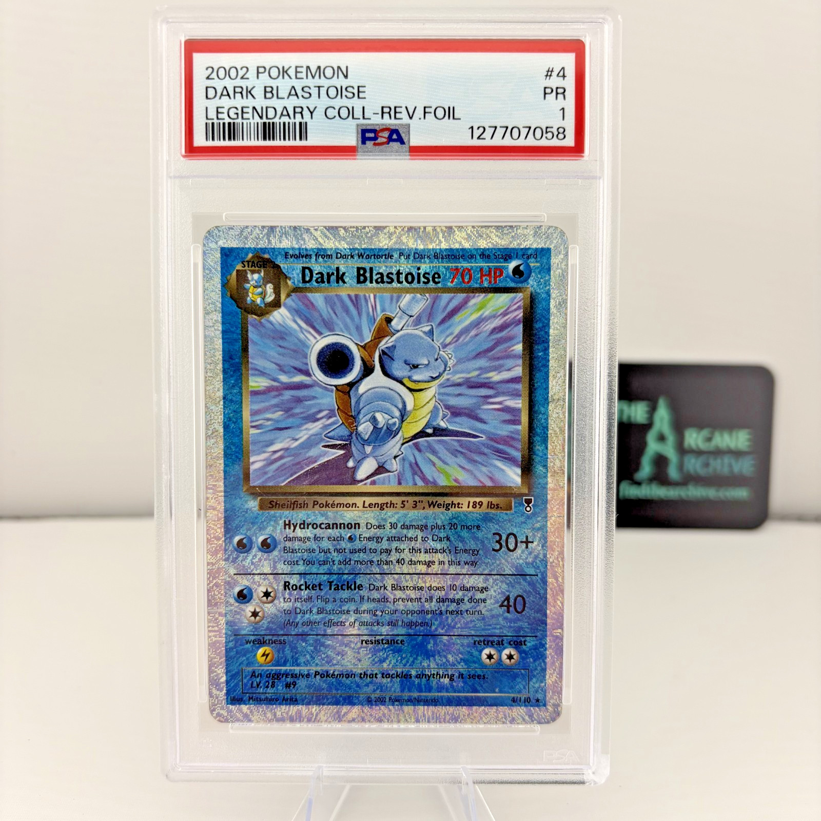 2002 POKEMON LEGENDARY COLLECTION #4 DARK BLASTOISE-REVERSE FOIL PSA 1