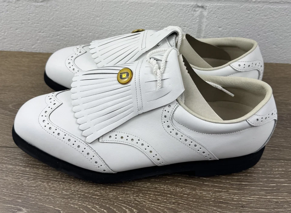 Zapatos de golf Soft Joys II By Foot Joy vintage de cuero blanco marfil para hombre 10M 53967 Foto 2 de 4