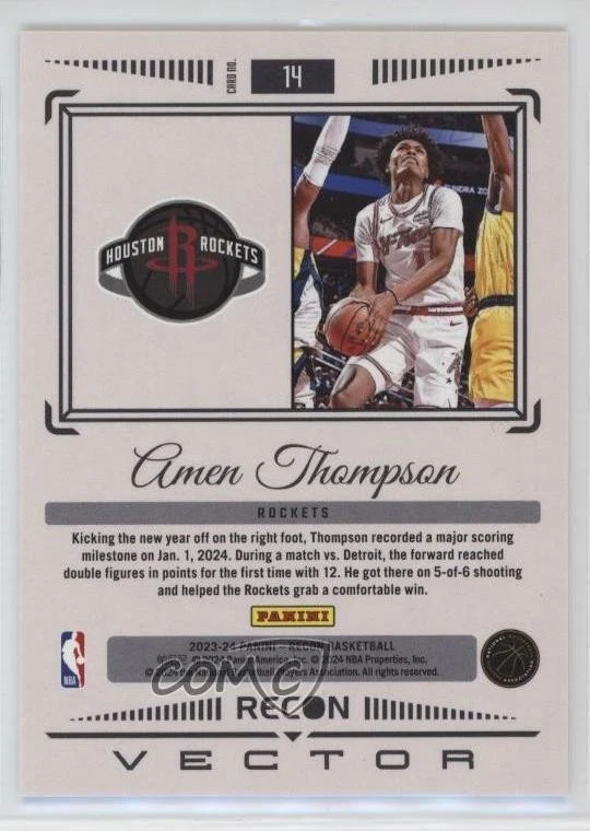 2023-24 Panini Recon Vector Amen Thompson #14 Rookie RC - Image 2 of 2