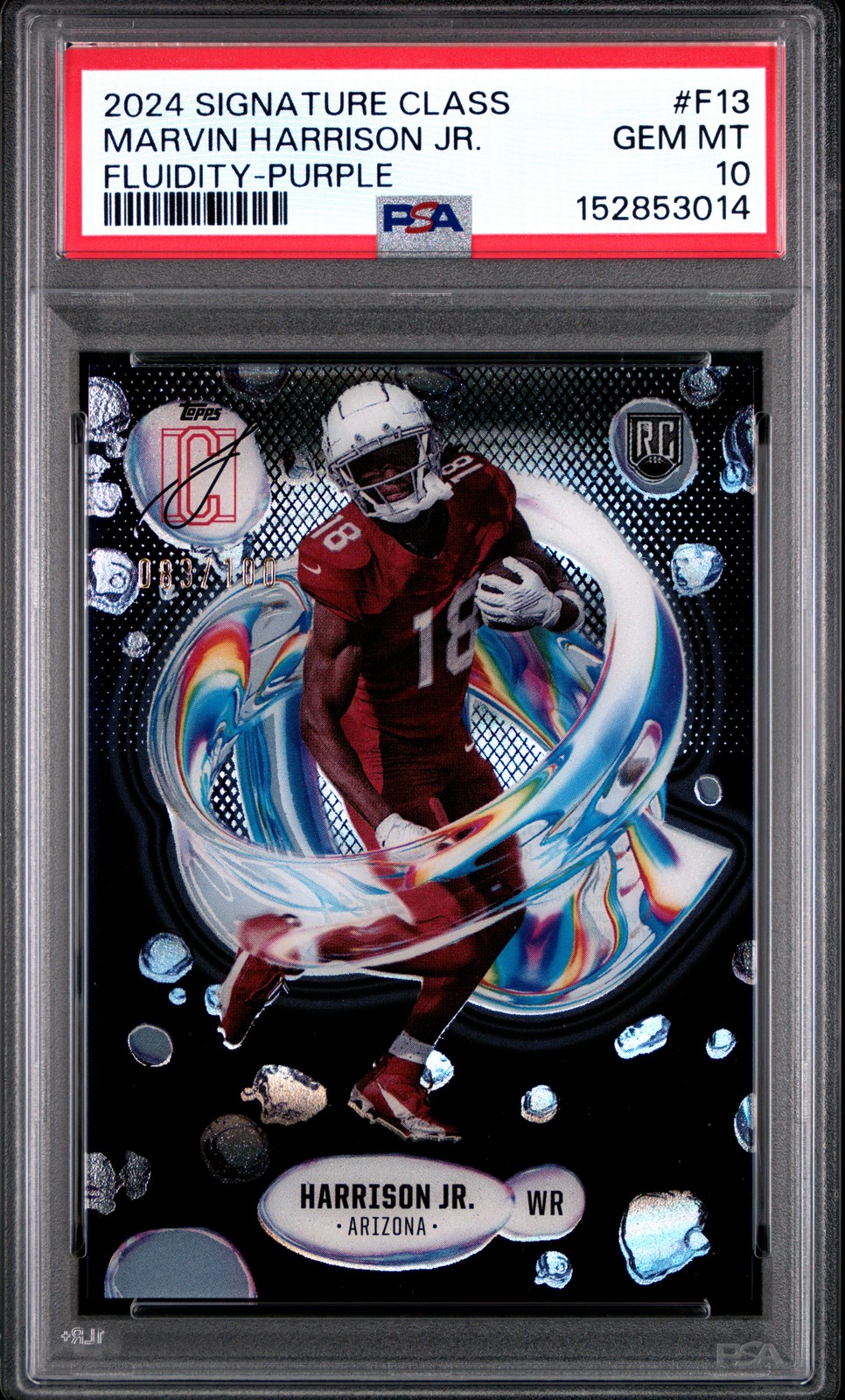 Marvin Harrison Jr. Topps Signature Class Fluidity #F13 Purple
