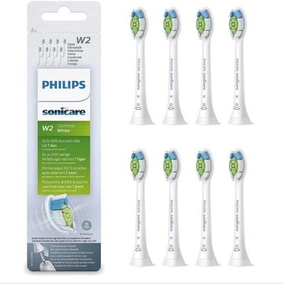 Two 4-Packs W2 for Philips Sonicare DiamondClean Toothbrush Heads 8 pcs - White