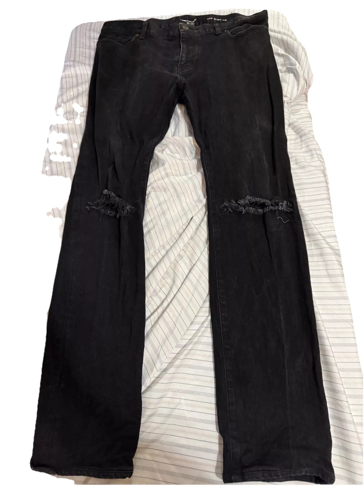 Jeans YSL Saint Laurent D02 M SK LW denim nero da uomo in vita taglia 34 32 $1k prezzo consigliato