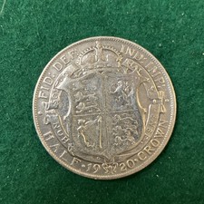 1920 Great Britain Silver Half Crown – King George V – UK Antique Coin