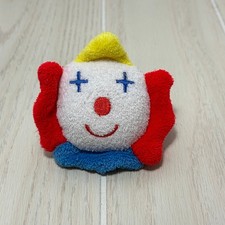 Eden Clown Wrist Rattle White Red Blue Yellow Terry Cloth vintage