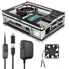 Raspberry Pi 3 B Case with Fan Cooling Pi 3B Case with 3 Pcs Heat-Sinks 5V 3A