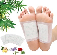 100Pads Natural Bamboo Vinegar Ginger Powder Foot Pads Deep Cleansing White