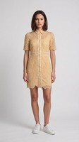 Sandro Kleid Beige Spitze Floral Kurz Gr. 36 FR Damen SFPRO00986