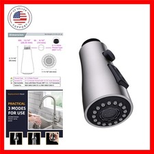 Durable Brushed Nickel Kitchen Faucet Head with 3-Function Spray