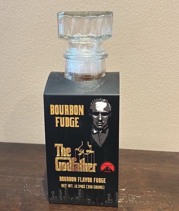 Bourbon Flavor Fudge Glass Decanter  Limited Edition Exp May 26 The Godfather