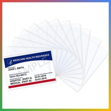 Medicare Card Protector Sleeves 20 Pack Clear PVC Wallet Size ID Holder