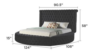HAZEL King Size Tufted Upholstery Storage Bed made with Wood in
