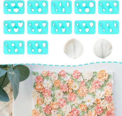 TAINSKY Flower Petal Polymer Clay Cutters - 12 Shapes Clay Earring Cutters with