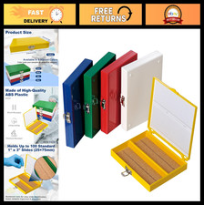 5PCS Plastic Microscope Slide Storage Box, 100-Place Holder with Cork Lining, As