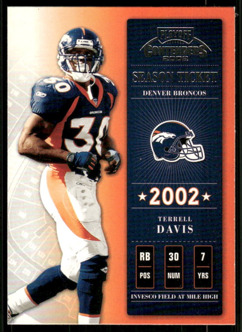 2002 Playoff Contenders #39 Terrell Davis Championship Ticket #/250