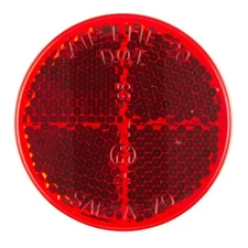 Grote 41002 Reflector, Stick-On, Red, Round, Dia 2 In