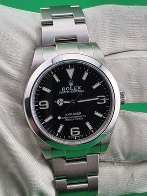 Rolex Explorer 214270 Black Arabic MK2 dial Steel automatic 39MM Men's Automatic