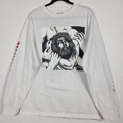 Hall Of Fame Get On Down Nas Tour Mens Large Long Sleeve White Graphic T Shirt