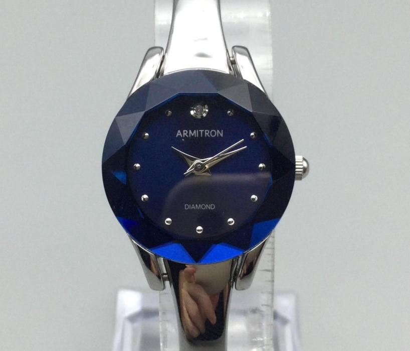 Armitron Diamond Watch Women 23mm Blue Dial Faceted Crystal  display picture 2