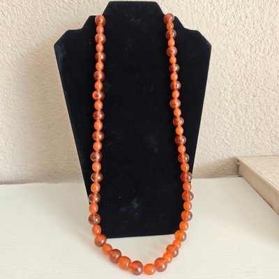 Amber necklace Stone Beads Vintage Soviet Baltic  jewelry amber