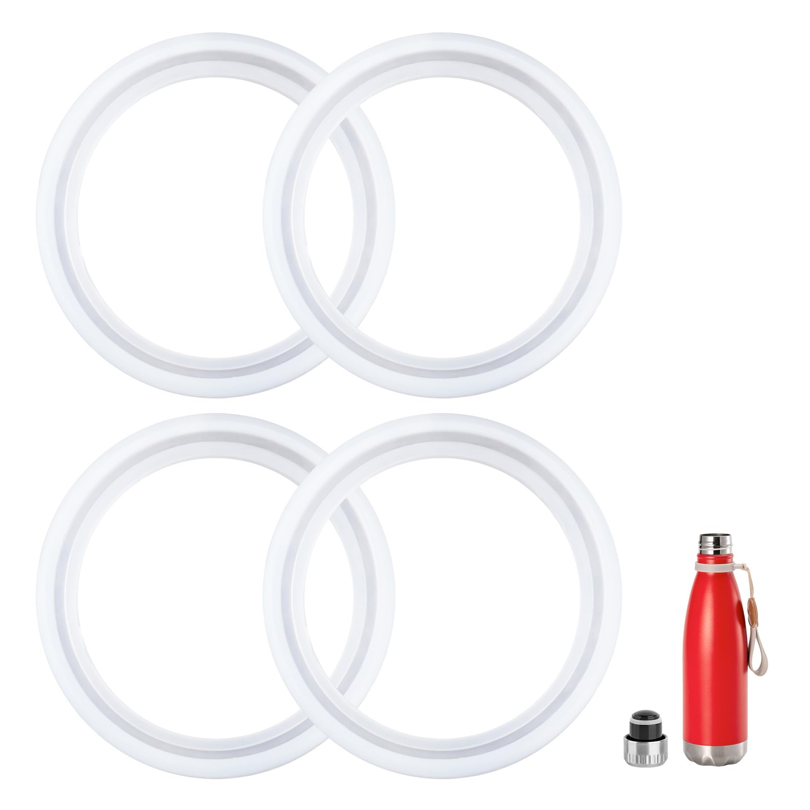 4-Pack Water Bottle Gaskets Replacement Silicone Sealing Rin