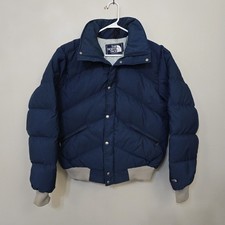 Vintage The North Face Goose Down Puffer 80s 90s Jacket USA Made Blue Bomber XL