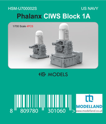 HS Model Phalanx CIWS Block 1A Set 1/700 US Navy 4 Stück HSM-U700002S