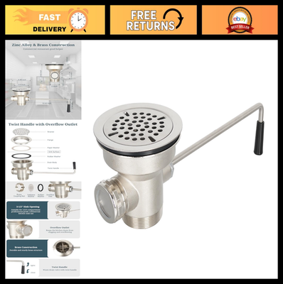 #ad 3.5quot; Commercial Sink Drain Valve with Twist Handle Prevent Clogs amp; Overflow fo $113.99
