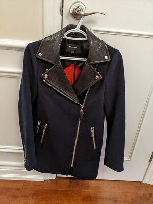 Mackage womens navy wool coat size XXS