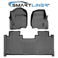 SMARTLINER Custom Fit Floor Mats 2 Row Liner Gray OEM 2017-2025 Ford F-250 F-350