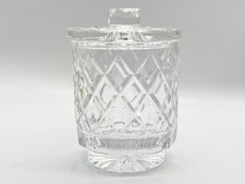 VINTAGECUT GLASS JAM MUSTARD HONEY CADNY JAR WITH LID