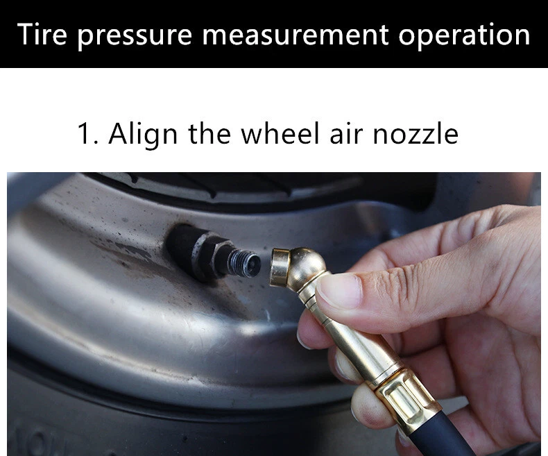 Medidor de presión de neumáticos medidor de presión de aire de neumáticos probador con tubo para automóvil motocicleta Foto 4 de 4