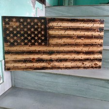 Distressed Handmade Wooden American Patriotic American Flag Designer Wall Decor