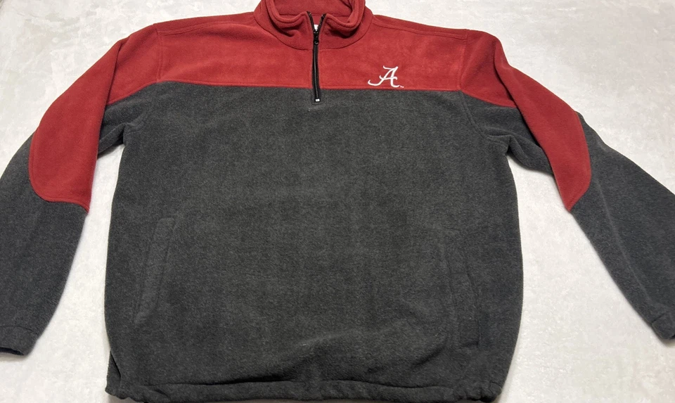 Press Box Alabama Hombre’s Pullover Polar Sudadera 2XL XXL Carmesí Marea 1/4 Cremallera Foto 2 de 4