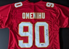 Kansas City Chiefs - Charles Omenihu red autographed signed jersey - Beckett COA